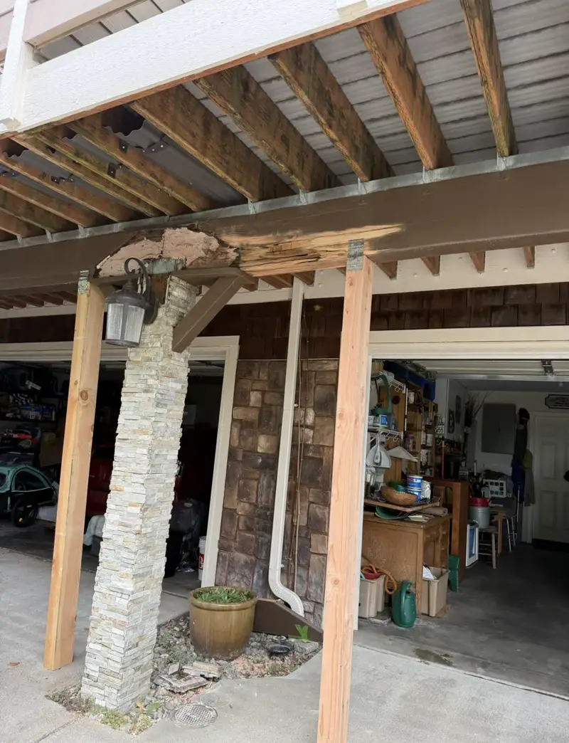 Rotted post before replacement