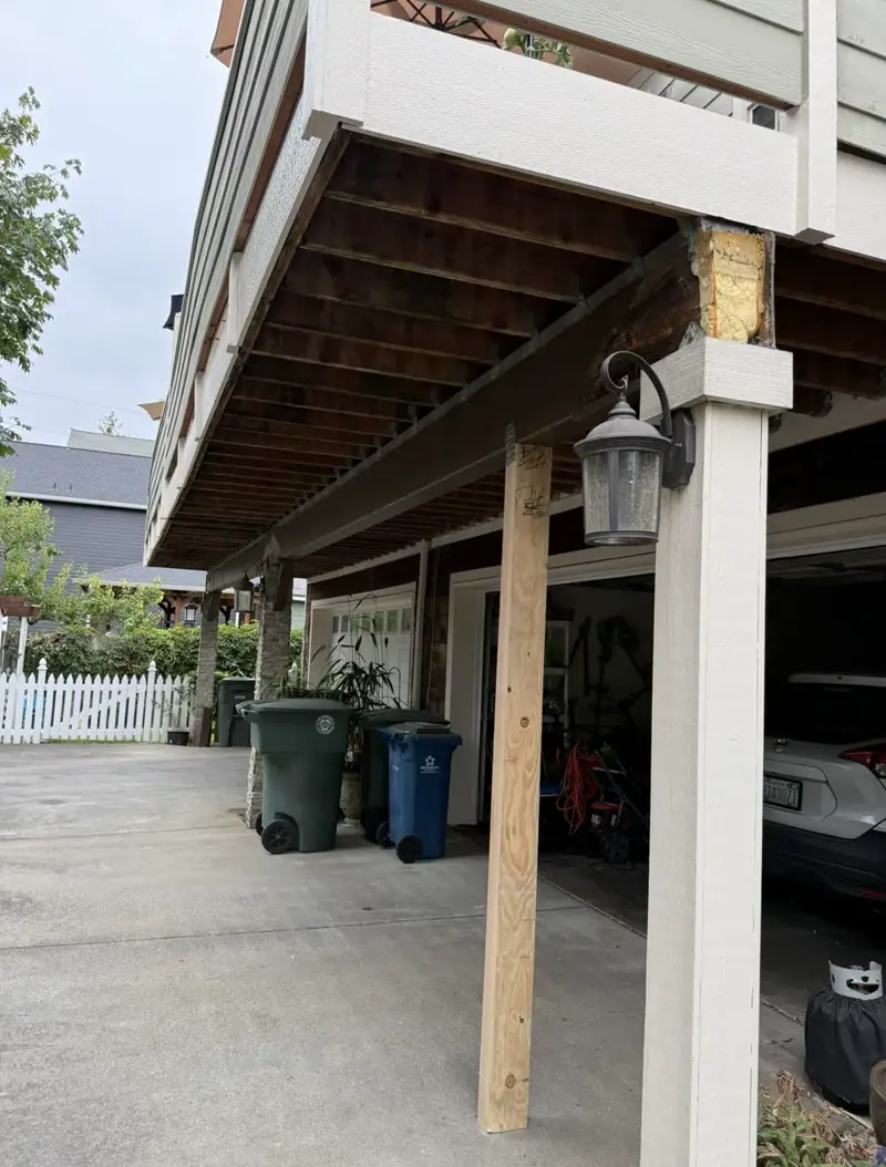 Before: Post replaced under the deck
