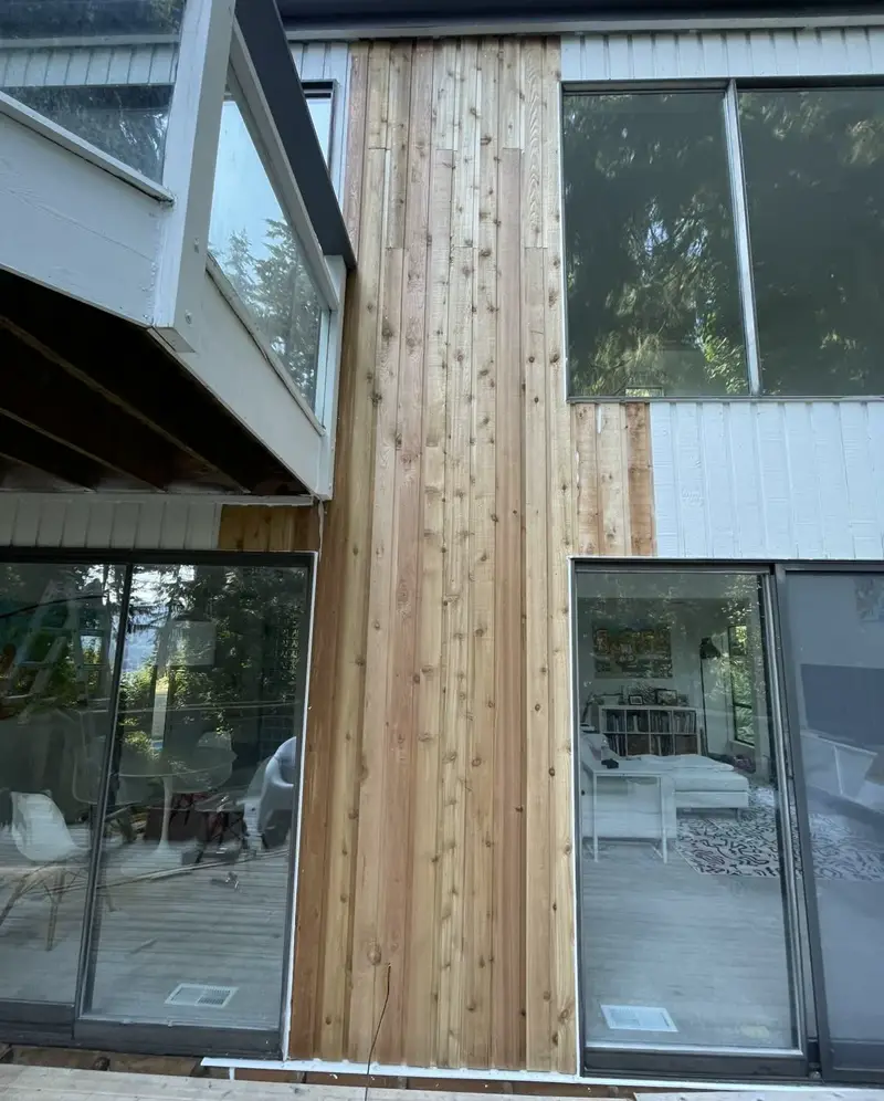 Cedar siding section